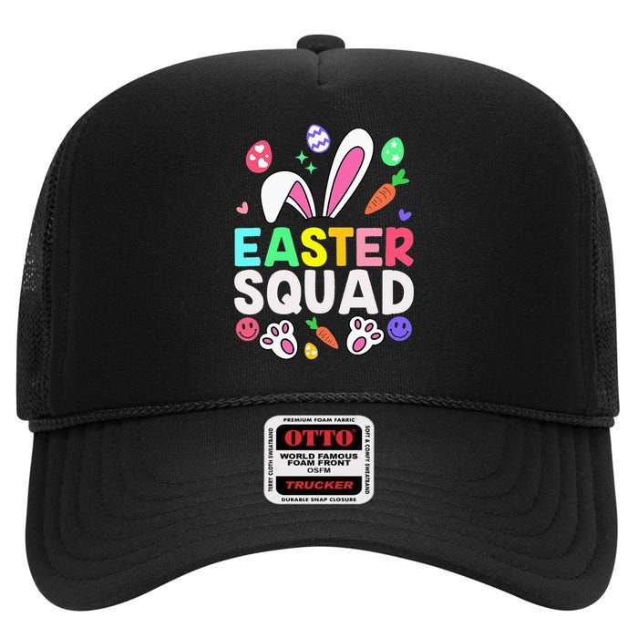 Easter Squad Family Matching Easter Day Bunny Egg Hunt Group High Crown Mesh Back Trucker Hat