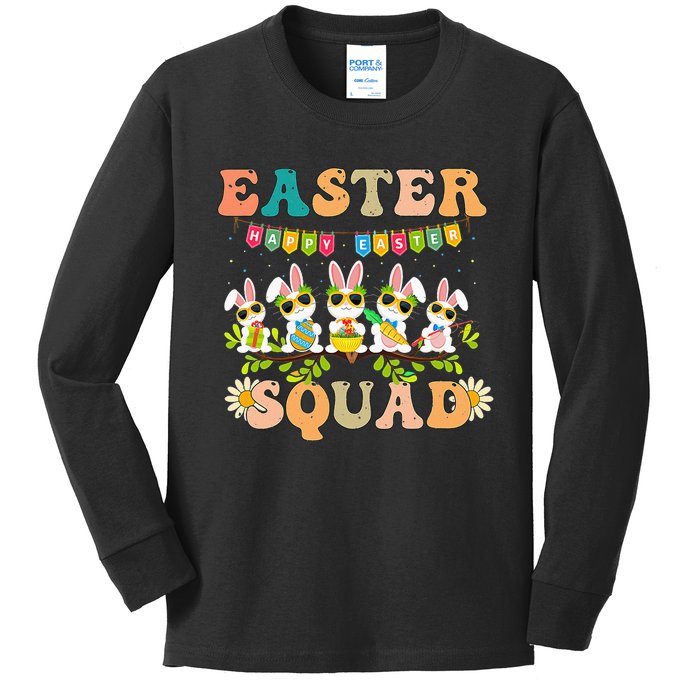 easter squad funny easter for  Kids Long Sleeve Shirt