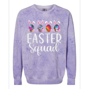 Easter Squad, Funny Egg Bunny Rabbit Rainbow Tie dye Leopard Colorblast Crewneck Sweatshirt