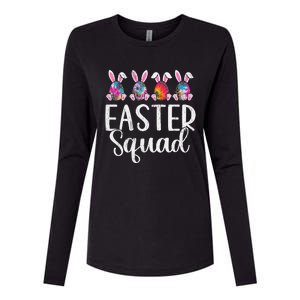 Easter Squad, Funny Egg Bunny Rabbit Rainbow Tie dye Leopard Womens Cotton Relaxed Long Sleeve T-Shirt