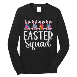 Easter Squad, Funny Egg Bunny Rabbit Rainbow Tie dye Leopard Long Sleeve Shirt