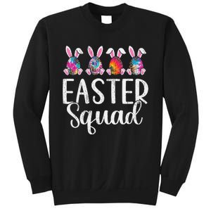 Easter Squad, Funny Egg Bunny Rabbit Rainbow Tie dye Leopard Sweatshirt