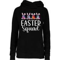 Easter Squad, Funny Egg Bunny Rabbit Rainbow Tie dye Leopard Womens Funnel Neck Pullover Hood