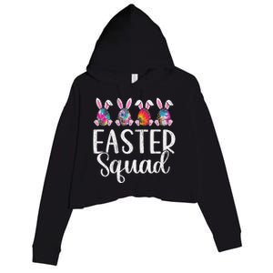 Easter Squad, Funny Egg Bunny Rabbit Rainbow Tie dye Leopard Crop Fleece Hoodie