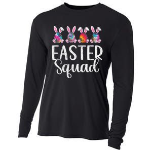 Easter Squad, Funny Egg Bunny Rabbit Rainbow Tie dye Leopard Cooling Performance Long Sleeve Crew