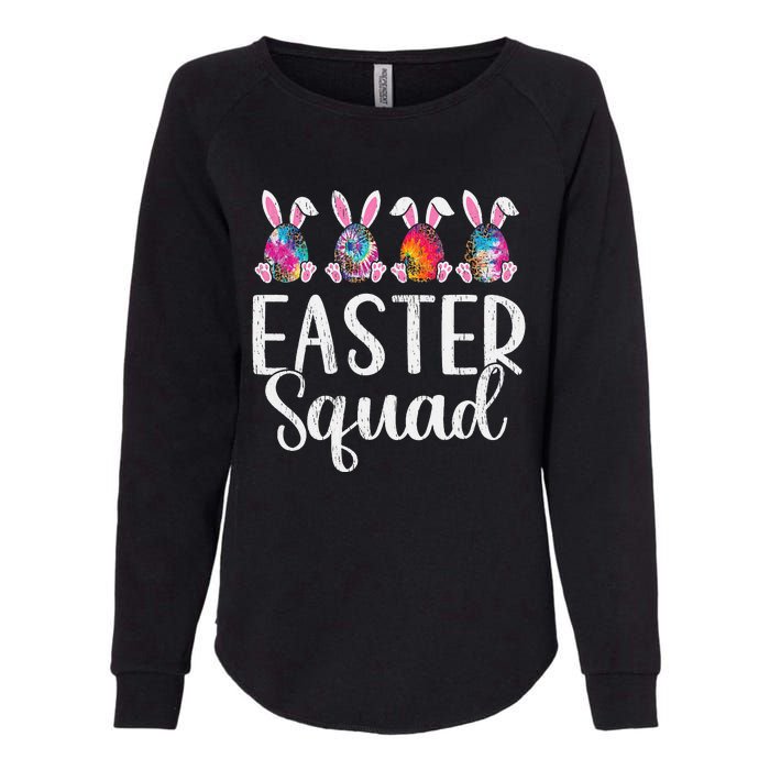 Easter Squad, Funny Egg Bunny Rabbit Rainbow Tie dye Leopard Womens California Wash Sweatshirt