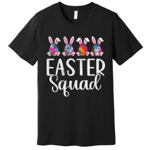 Easter Squad, Funny Egg Bunny Rabbit Rainbow Tie dye Leopard Premium T-Shirt