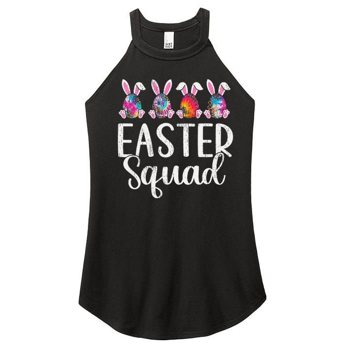 Easter Squad, Funny Egg Bunny Rabbit Rainbow Tie dye Leopard Women's Perfect Tri Rocker Tank