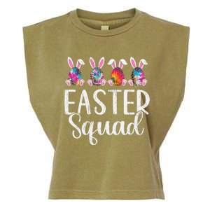 Easter Squad, Funny Egg Bunny Rabbit Rainbow Tie dye Leopard Garment-Dyed Women's Muscle Tee