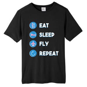 Eat Sleep Fly Repeat Funny Aviator Pilot Cute Cool Gift Tall Fusion ChromaSoft Performance T-Shirt