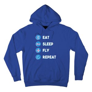 Eat Sleep Fly Repeat Funny Aviator Pilot Cute Cool Gift Hoodie