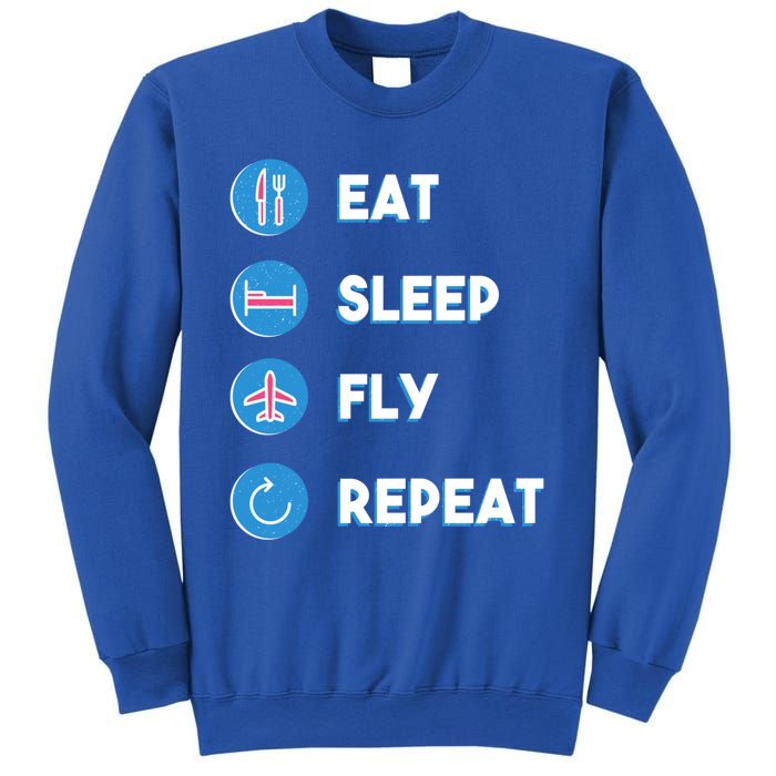 Eat Sleep Fly Repeat Funny Aviator Pilot Cute Cool Gift Sweatshirt