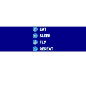 Eat Sleep Fly Repeat Funny Aviator Pilot Cute Cool Gift Bumper Sticker