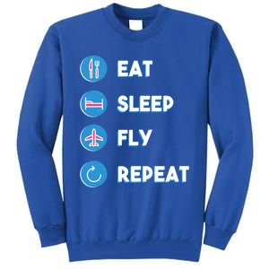 Eat Sleep Fly Repeat Funny Aviator Pilot Cute Cool Gift Tall Sweatshirt