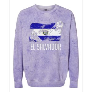 El Salvador Flag Jersey Salvadorean Soccer Team Salvadorean Colorblast Crewneck Sweatshirt