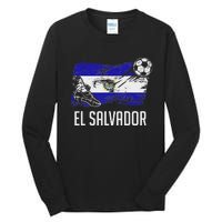 El Salvador Flag Jersey Salvadorean Soccer Team Salvadorean Tall Long Sleeve T-Shirt