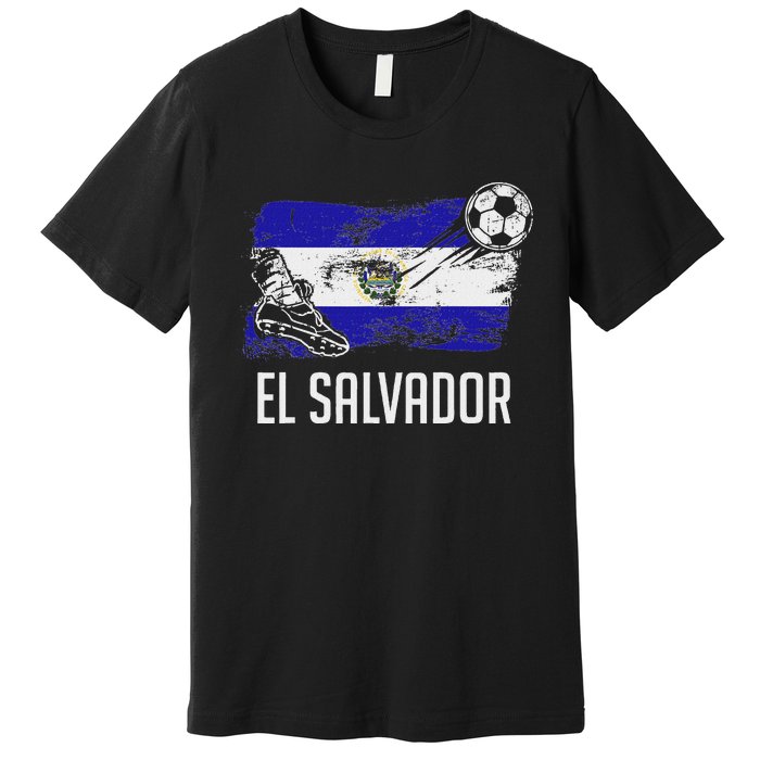 El Salvador Flag Jersey Salvadorean Soccer Team Salvadorean Premium T-Shirt