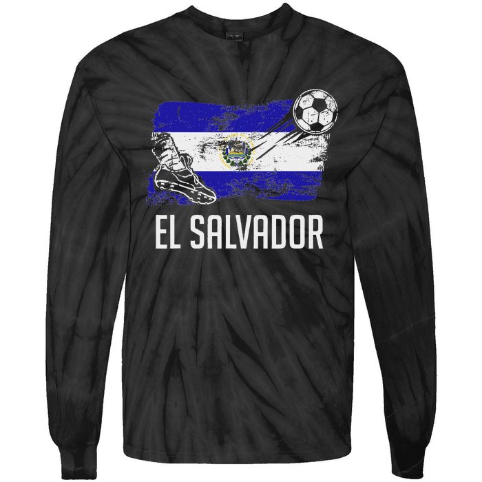 El Salvador Flag Jersey Salvadorean Soccer Team Salvadorean Tie-Dye Long Sleeve Shirt