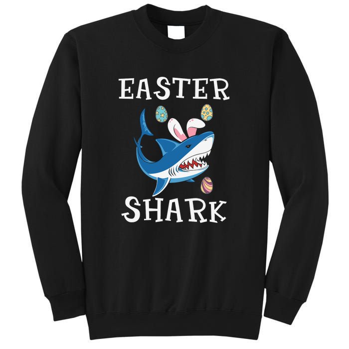 Easter Shark Funny Easter Day Gift Cute Ears Bunny Egg Sweatshirt