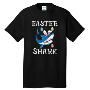 Easter Shark Funny Easter Day Gift Cute Ears Bunny Egg Tall T-Shirt