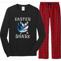 Easter Shark Funny Easter Day Gift Cute Ears Bunny Egg Long Sleeve Pajama Set