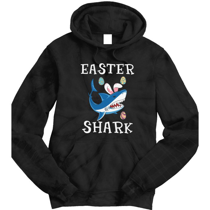 Easter Shark Funny Easter Day Gift Cute Ears Bunny Egg Tie Dye Hoodie