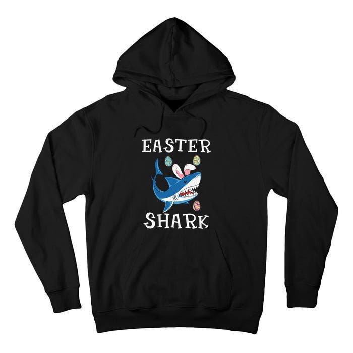 Easter Shark Funny Easter Day Gift Cute Ears Bunny Egg Tall Hoodie