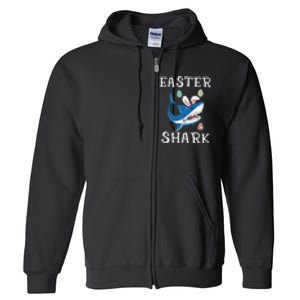 Easter Shark Funny Easter Day Gift Cute Ears Bunny Egg Full Zip Hoodie