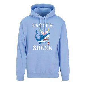 Easter Shark Funny Easter Day Gift Cute Ears Bunny Egg Unisex Surf Hoodie