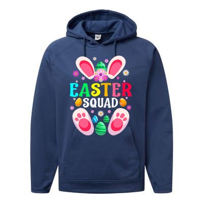 Easter Squad Family Matching Easter Day Bunny Egg Hunt Group Gift Performance Fleece Hoodie