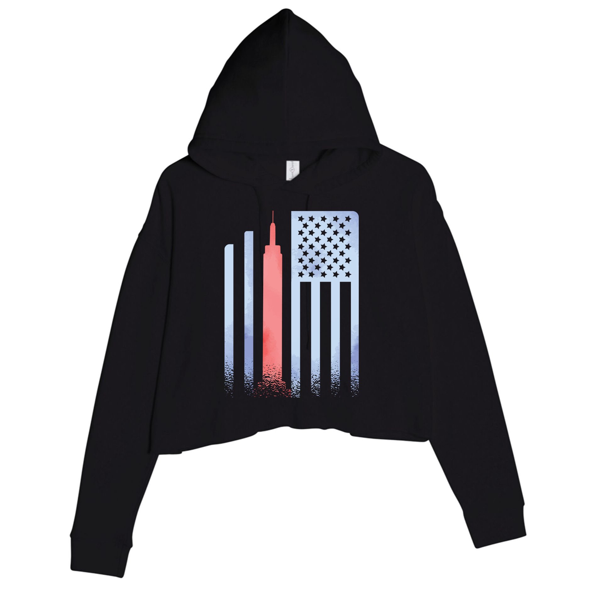 Empire State Flag Crop Fleece Hoodie