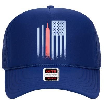 Empire State Flag High Crown Mesh Back Trucker Hat