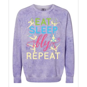 Eat Sleep Fly Repeat Gift Cute Aerial Yoga Gift Colorblast Crewneck Sweatshirt