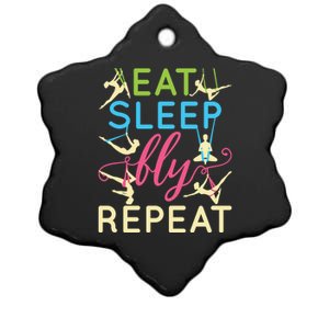 Eat Sleep Fly Repeat Gift Cute Aerial Yoga Gift Ceramic Star Ornament