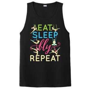 Eat Sleep Fly Repeat Gift Cute Aerial Yoga Gift PosiCharge Competitor Tank