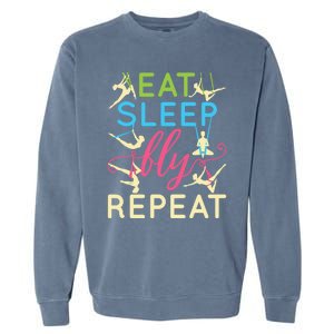 Eat Sleep Fly Repeat Gift Cute Aerial Yoga Gift Garment-Dyed Sweatshirt