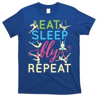 Eat Sleep Fly Repeat Gift Cute Aerial Yoga Gift T-Shirt