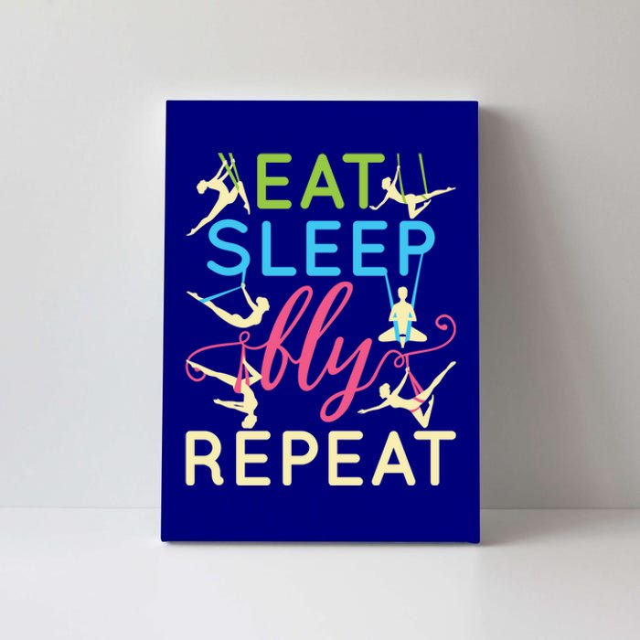 Eat Sleep Fly Repeat Gift Cute Aerial Yoga Gift Canvas