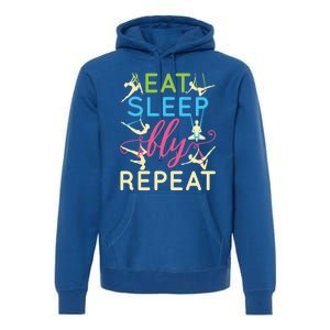 Eat Sleep Fly Repeat Gift Cute Aerial Yoga Gift Premium Hoodie