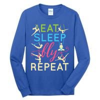 Eat Sleep Fly Repeat Gift Cute Aerial Yoga Gift Tall Long Sleeve T-Shirt