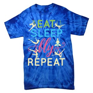 Eat Sleep Fly Repeat Gift Cute Aerial Yoga Gift Tie-Dye T-Shirt