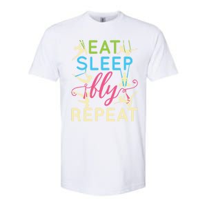 Eat Sleep Fly Repeat Gift Cute Aerial Yoga Gift Softstyle CVC T-Shirt