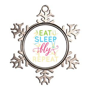 Eat Sleep Fly Repeat Gift Cute Aerial Yoga Gift Metallic Star Ornament