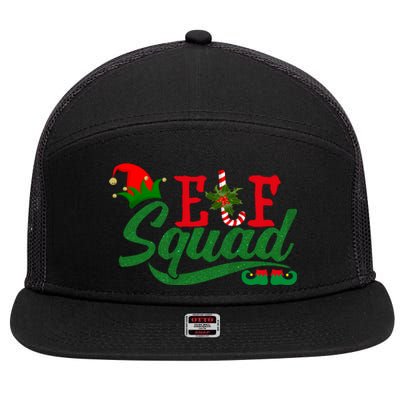 Elf Squad Festive Cute Christmas 7 Panel Mesh Trucker Snapback Hat