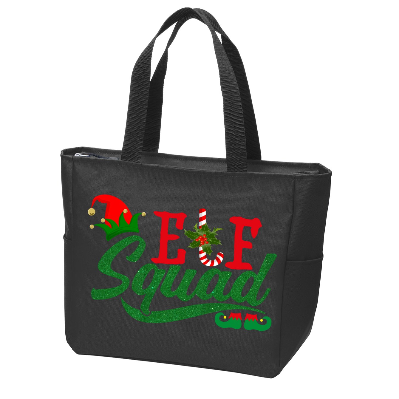 Elf Squad Festive Cute Christmas Zip Tote Bag