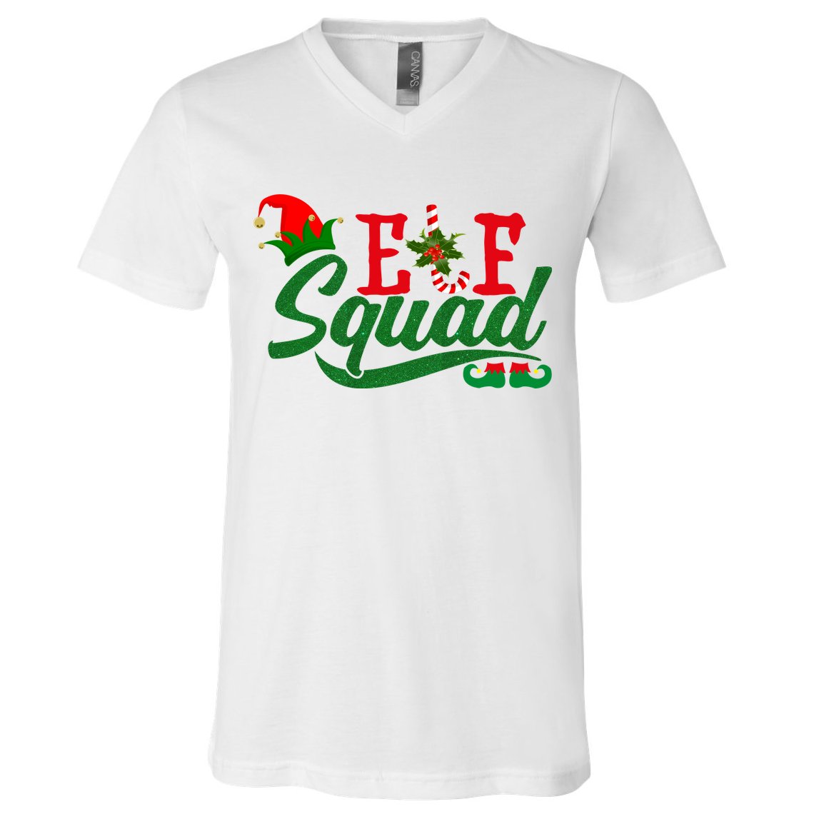 Elf Squad Festive Cute Christmas V-Neck T-Shirt