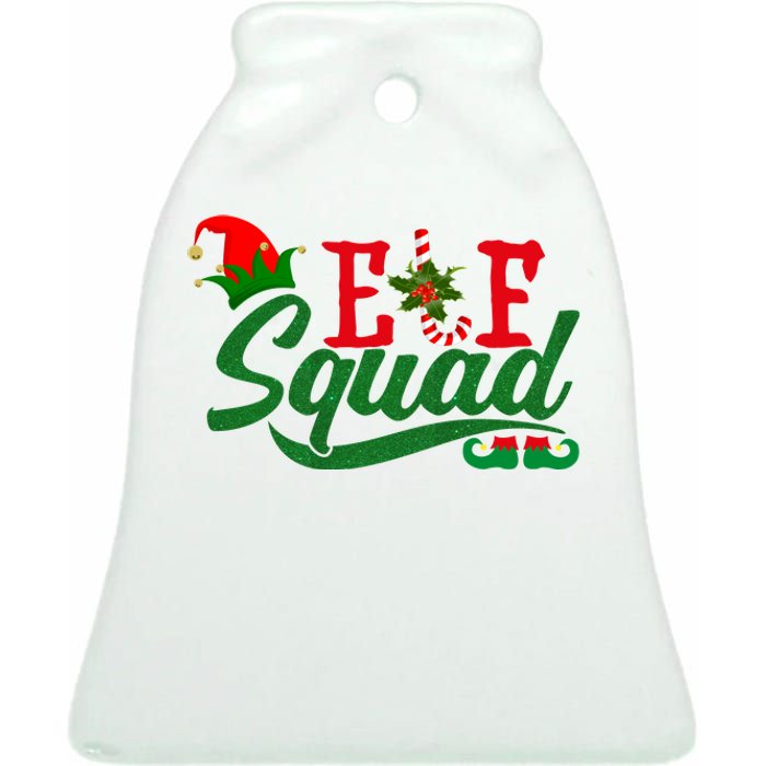 Elf Squad Festive Cute Christmas Ceramic Bell Ornament