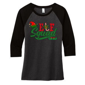 Elf Squad Festive Cute Christmas Women's Tri-Blend 3/4-Sleeve Raglan Shirt