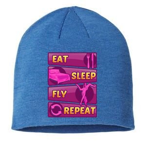 Eat Sleep Fly Repeat Aerial Yoga Silks Cool Gift Sustainable Beanie