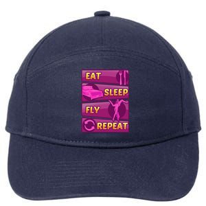 Eat Sleep Fly Repeat Aerial Yoga Silks Cool Gift 7-Panel Snapback Hat